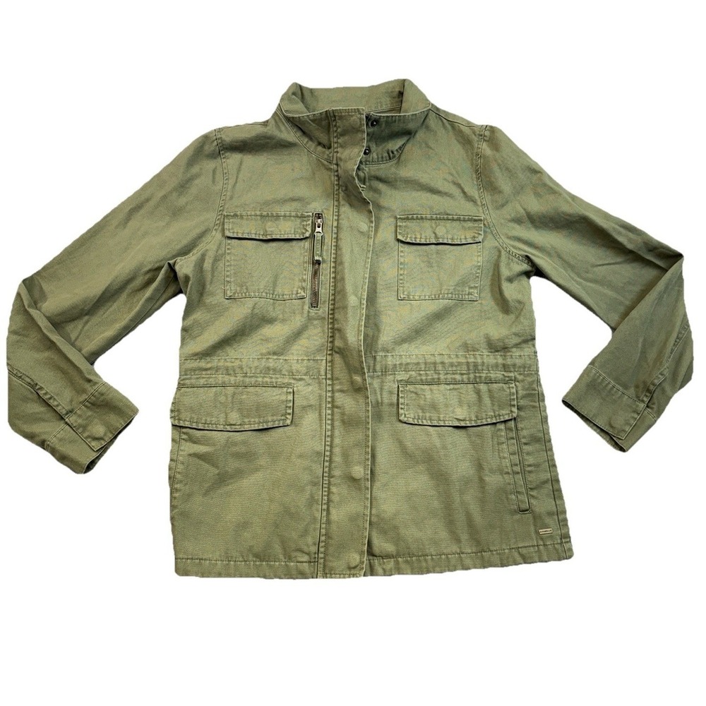 O'Neill Utility Jacket Womens Size M Green Canvas Cotton Pockets Gorpcore